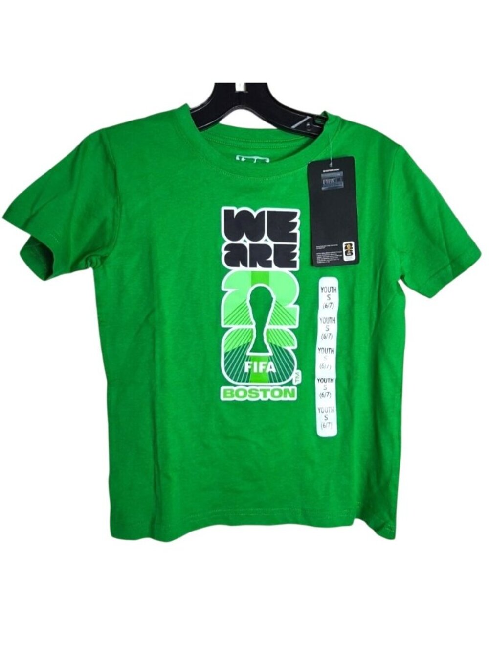 FIFA Small (6/7) Youth Green "We Are 26 Boston" T-Shirt Official Licensed
